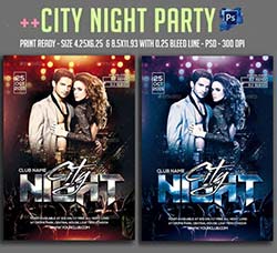 城市生活派对海报/传单模板：City Night Party Flyer